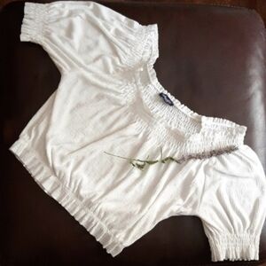 Splendid White Off-Shoulder Peasant Blouse
